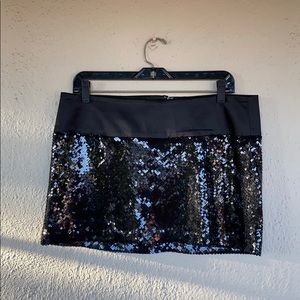 Black Sequined Mini Skirt